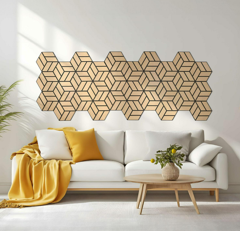 Composición decorativa geométrica para pared
